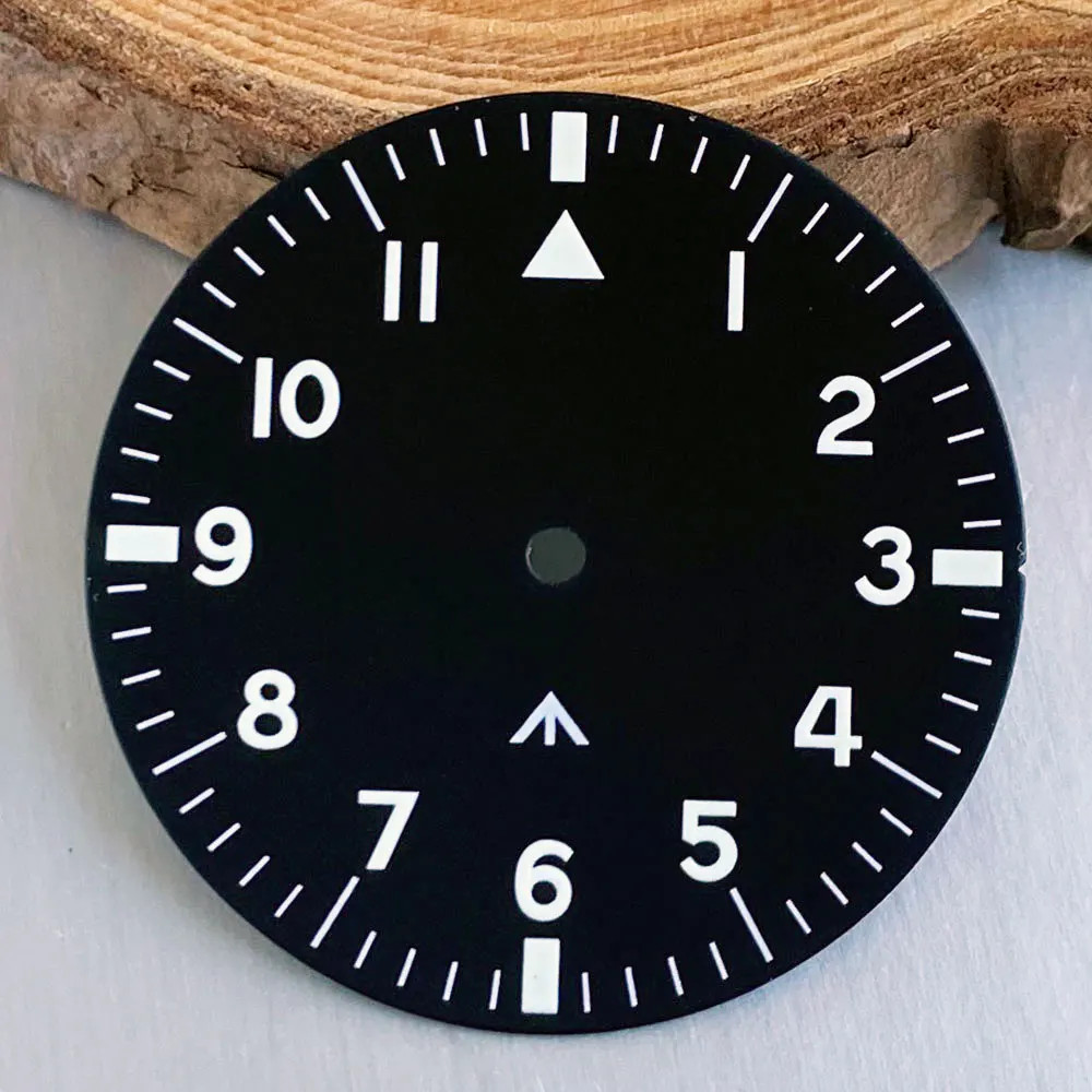 Tandorio New 33.5mm No Logo Blue/Black Mod Watch Dial For VH31/PT5000/NH35 NH36
