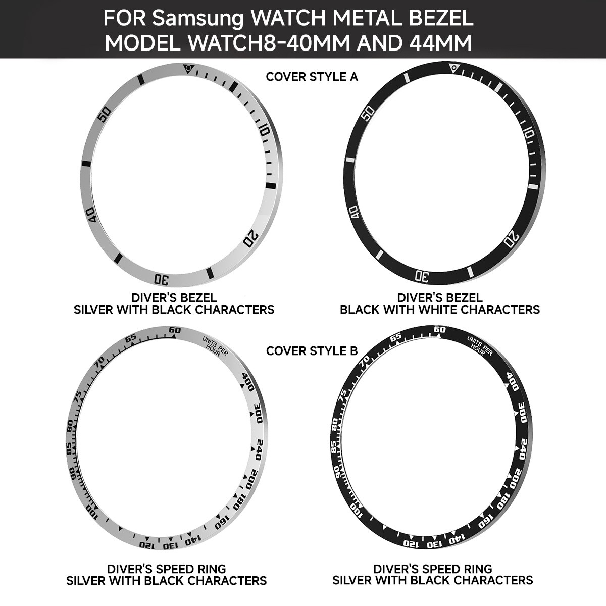Steel Bezel Rings For Samsung Galaxy Watch 8 40mm 44mm Anti Scratch Metal Cover