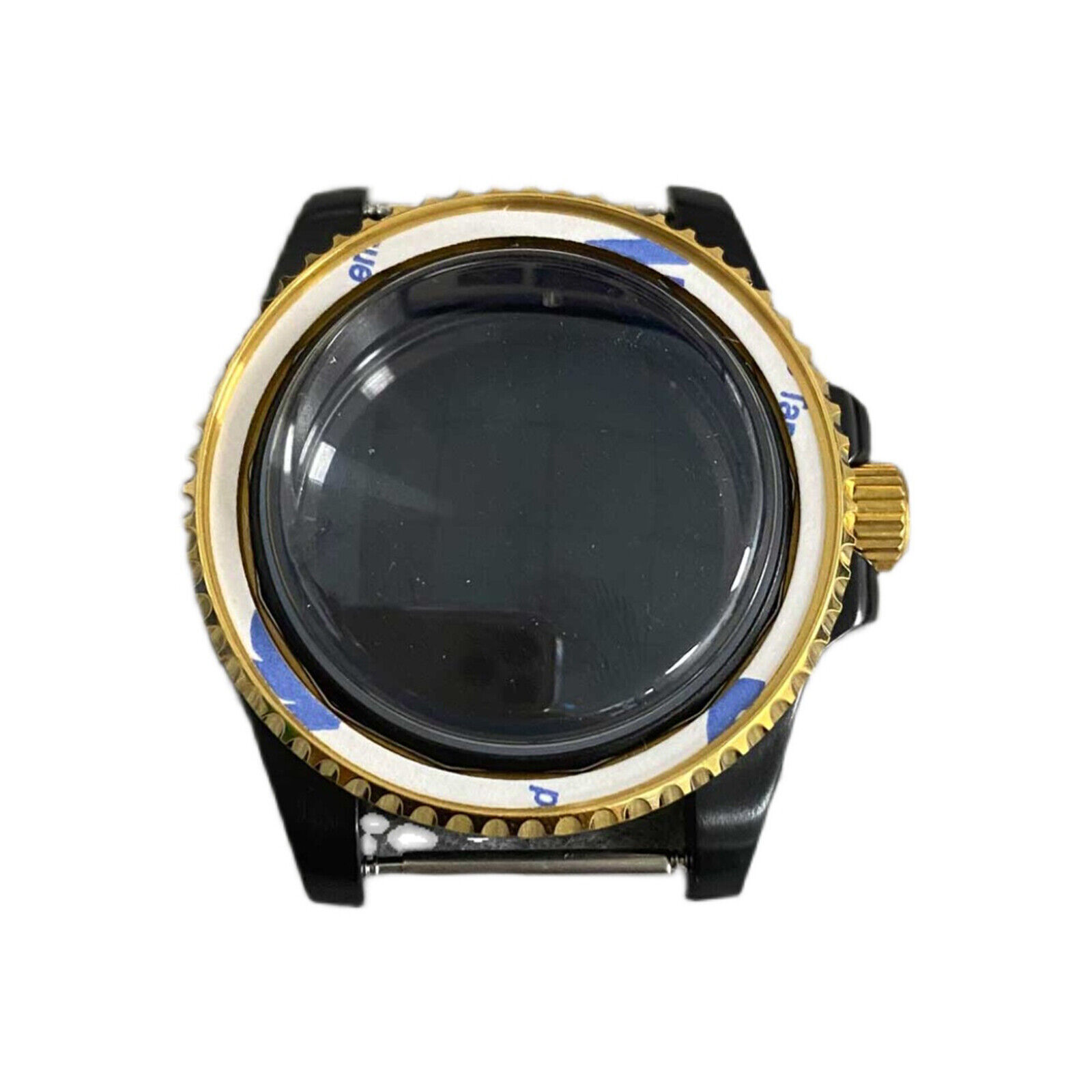 40MM SUB PVD Watch Case Black Gold Sapphire Glass Watch Case for NH35/NH36