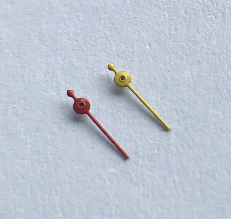 Second Hand ETA Unitas 6497 / 6498 Movement Color: Red / Yellow Marine Hands
