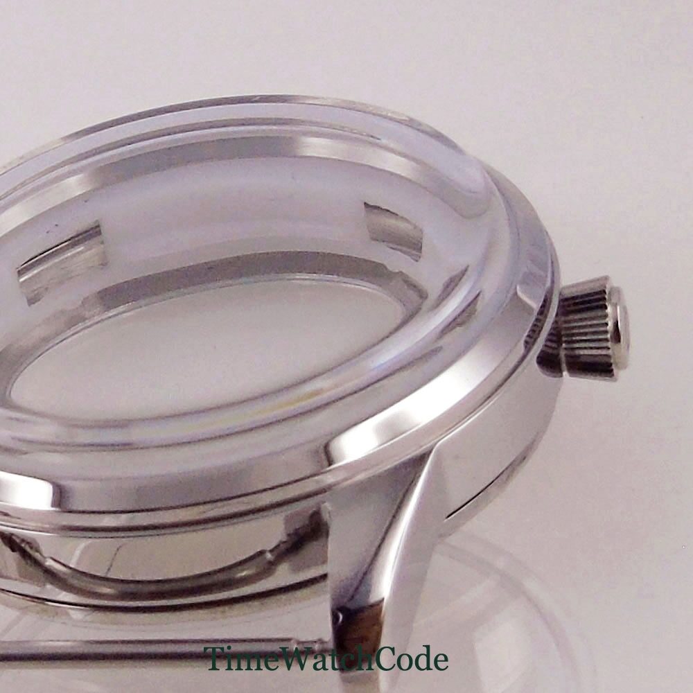 40mm Sapphire Crystal Watch Case Fits NH35 NH36 NH38 Movement Pull-push Crown