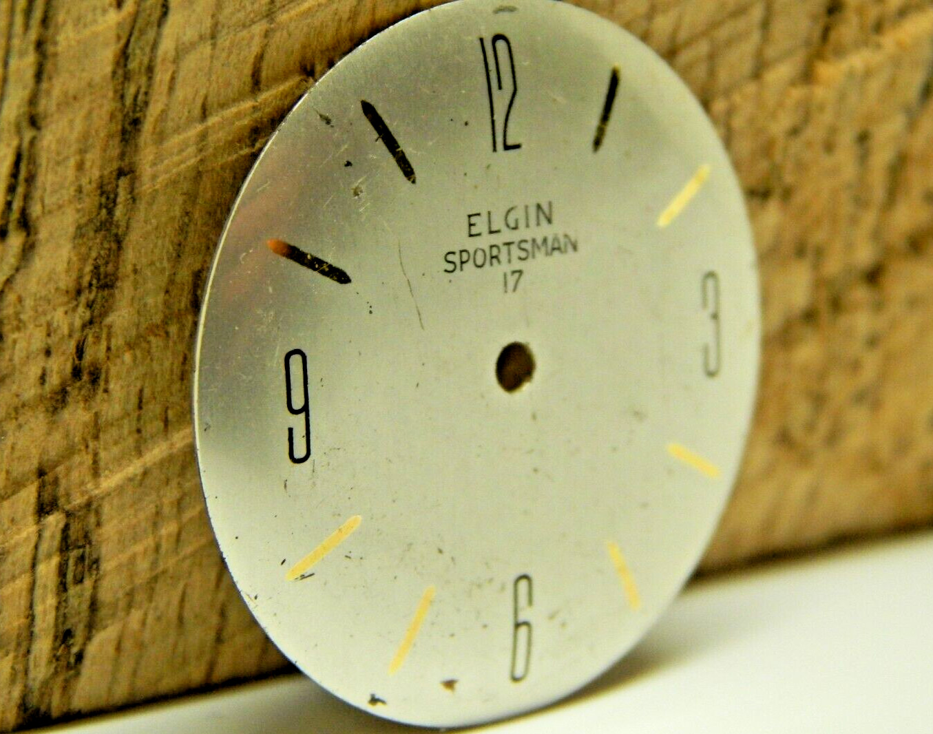 Beautiful Elgin Sportsman Pearl 17 Watch Dial 27.5mm Diameter NEW OLD STOCK