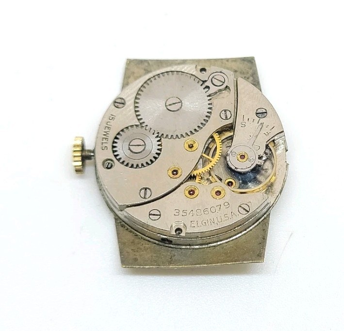 1935 Elgin Model 1 Grade 519 15J 8/0s Mechanical Watch Movement For Repair