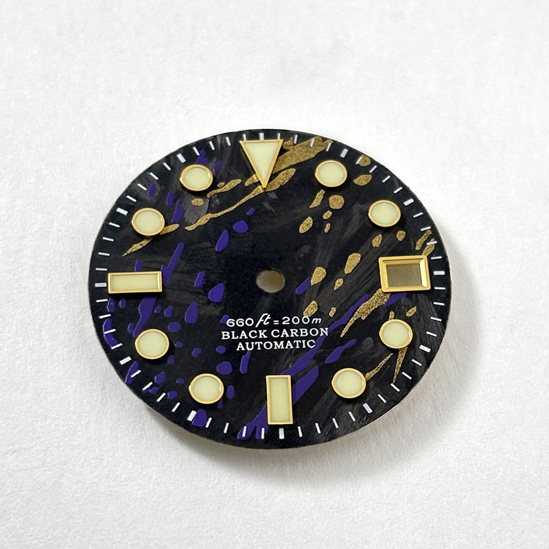 DS Natural Carbon Fiber Painted Graffiti Dial SUB BGW9 Blue Lume Personalization