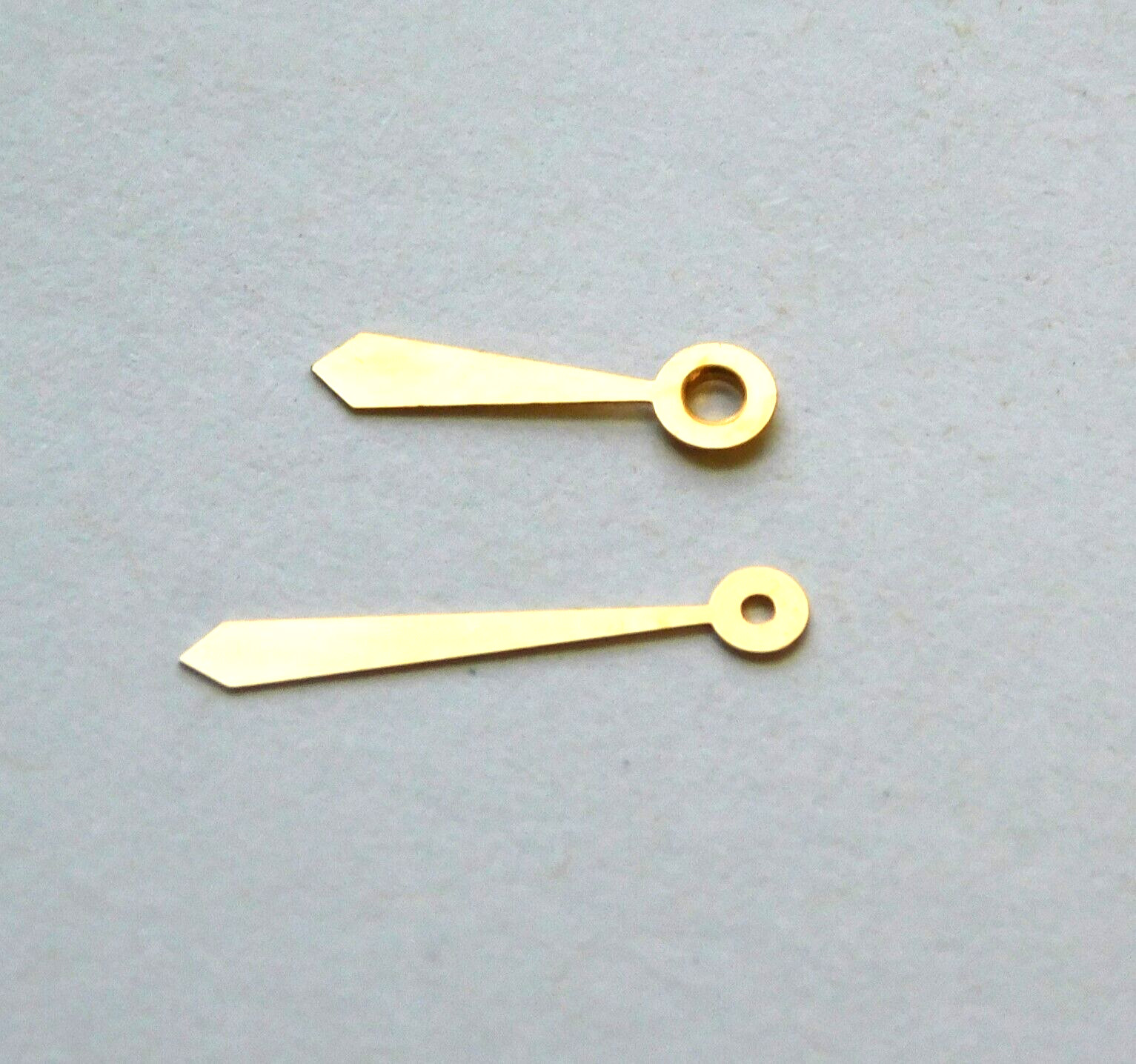 Sword watch hands GILT min 12.0mm hr 8 mm 1.20 x .70 swiss made x 1 pair