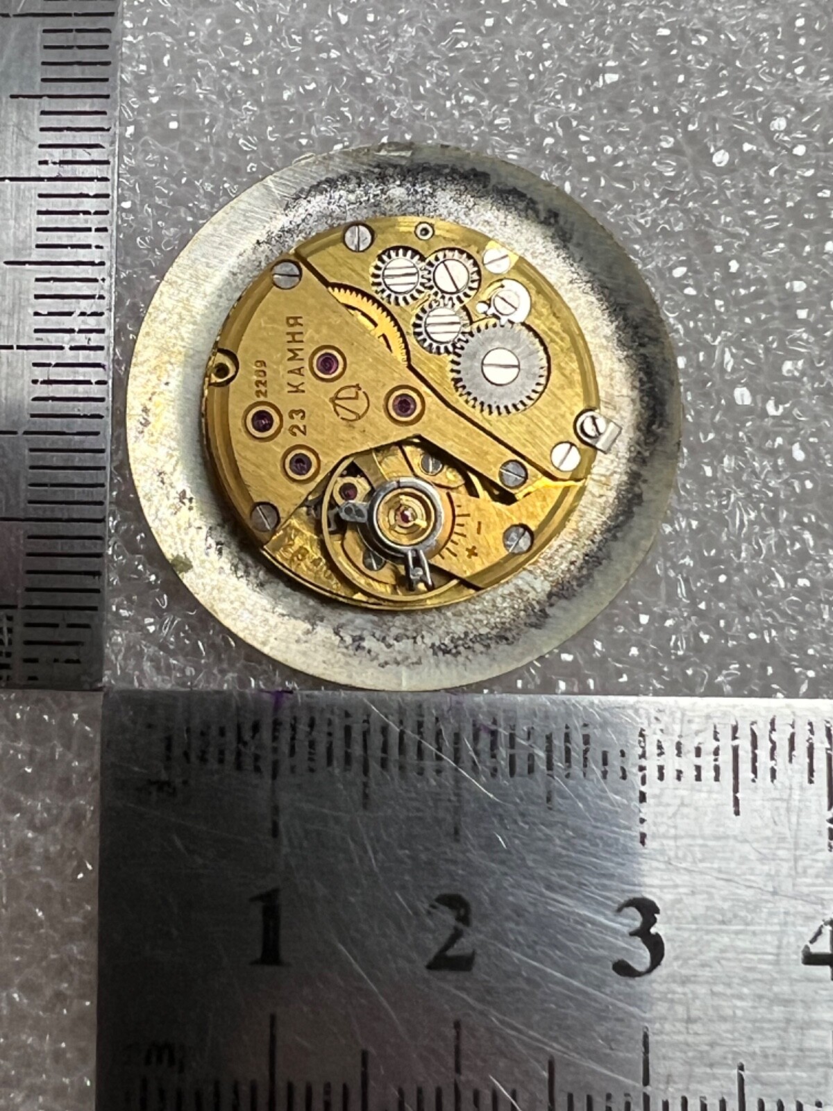 USSR LUCH movement 2209 caliber Gold Plated watch mechanism. FOR PARTS .