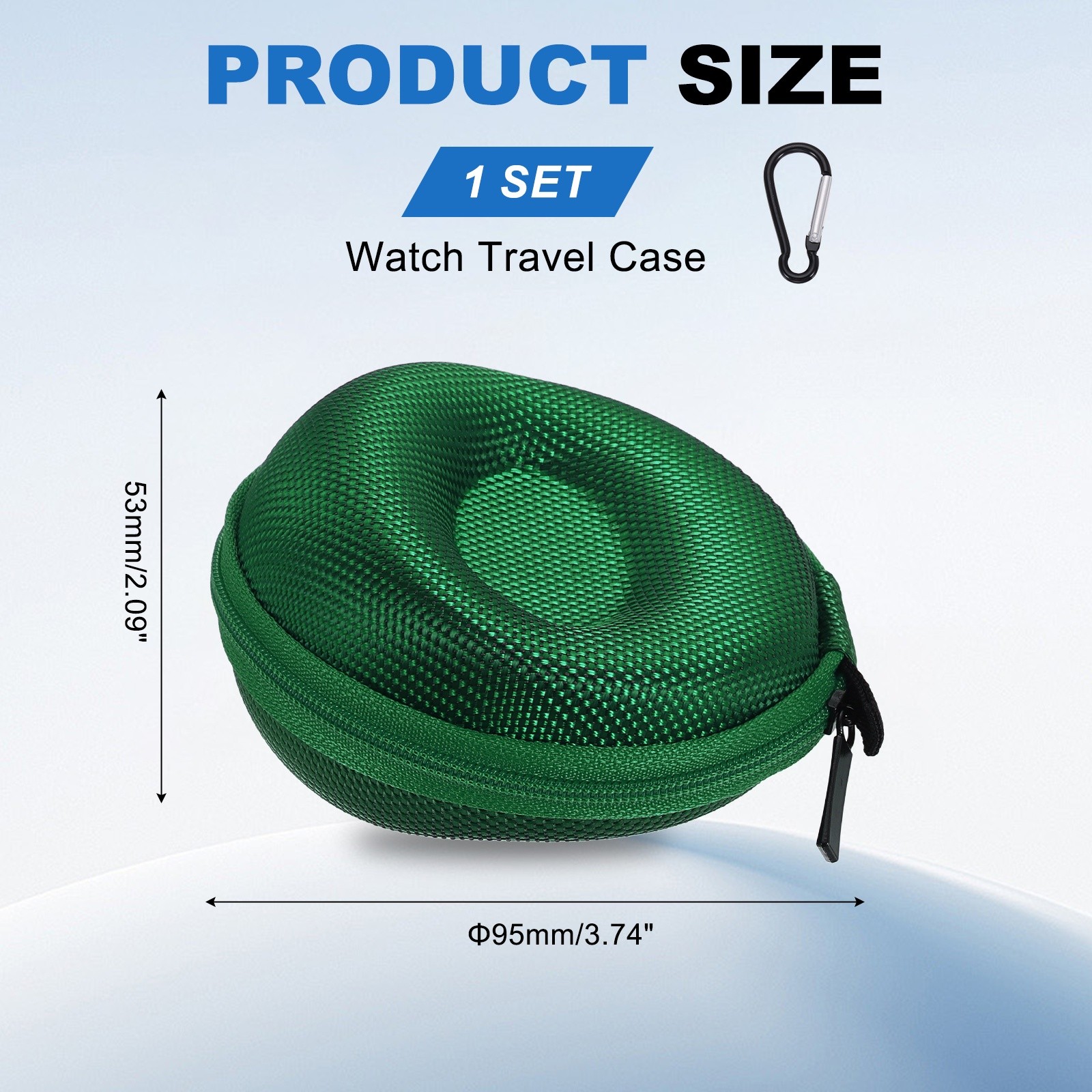 Watch Travel Case 1 Slot Velvet Storage Box Up to 50mm / 2 Inch, Green