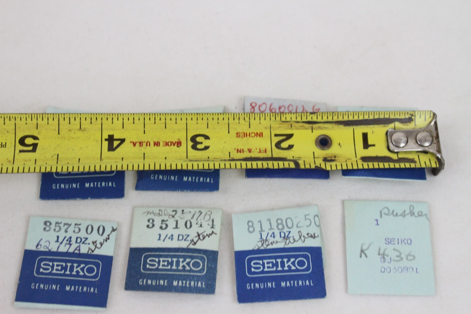 8 Seiko Vintage NOS Watch Parts Lot Wristwatch Stem Tubes OEM 81180250 35111