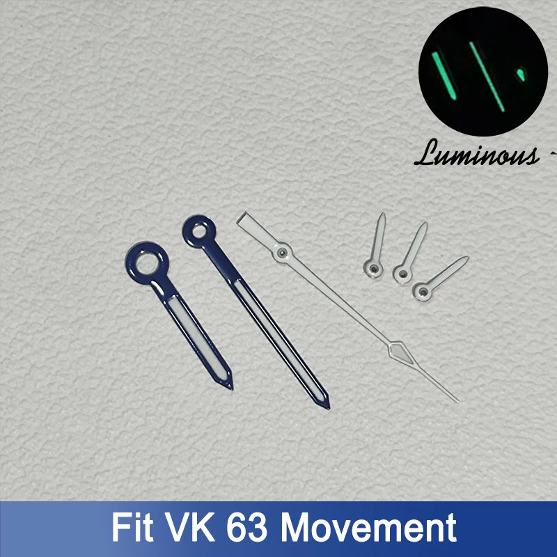 32.5mm Green Luminous Dial Fit VK63 Movement Watch Hands Replacement Parts