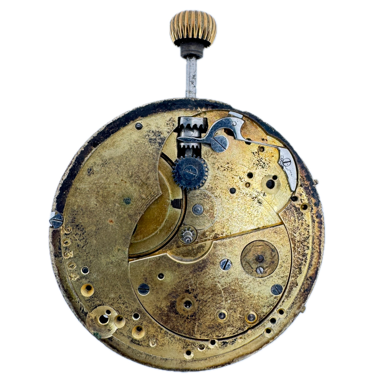 Antique 41mm Unbranded Mechanical Open Face Pocket Watch Movement Swiss fParts