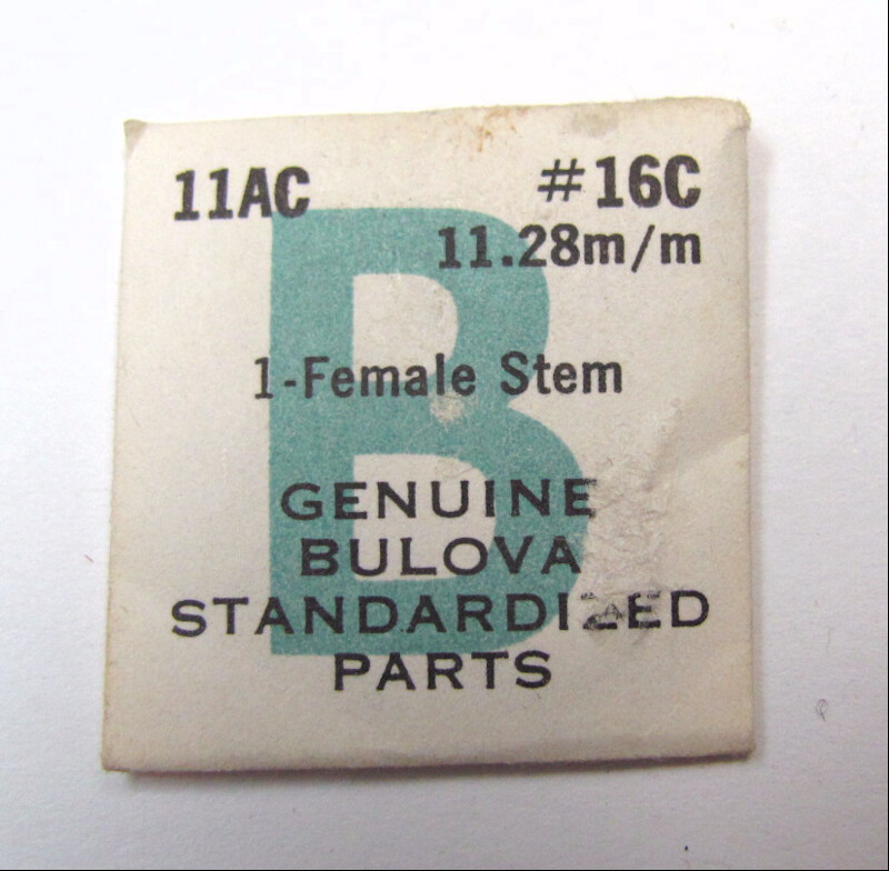 Bulova 11AC Female Stem 16C-New Old Stock-Factory Sealed Package