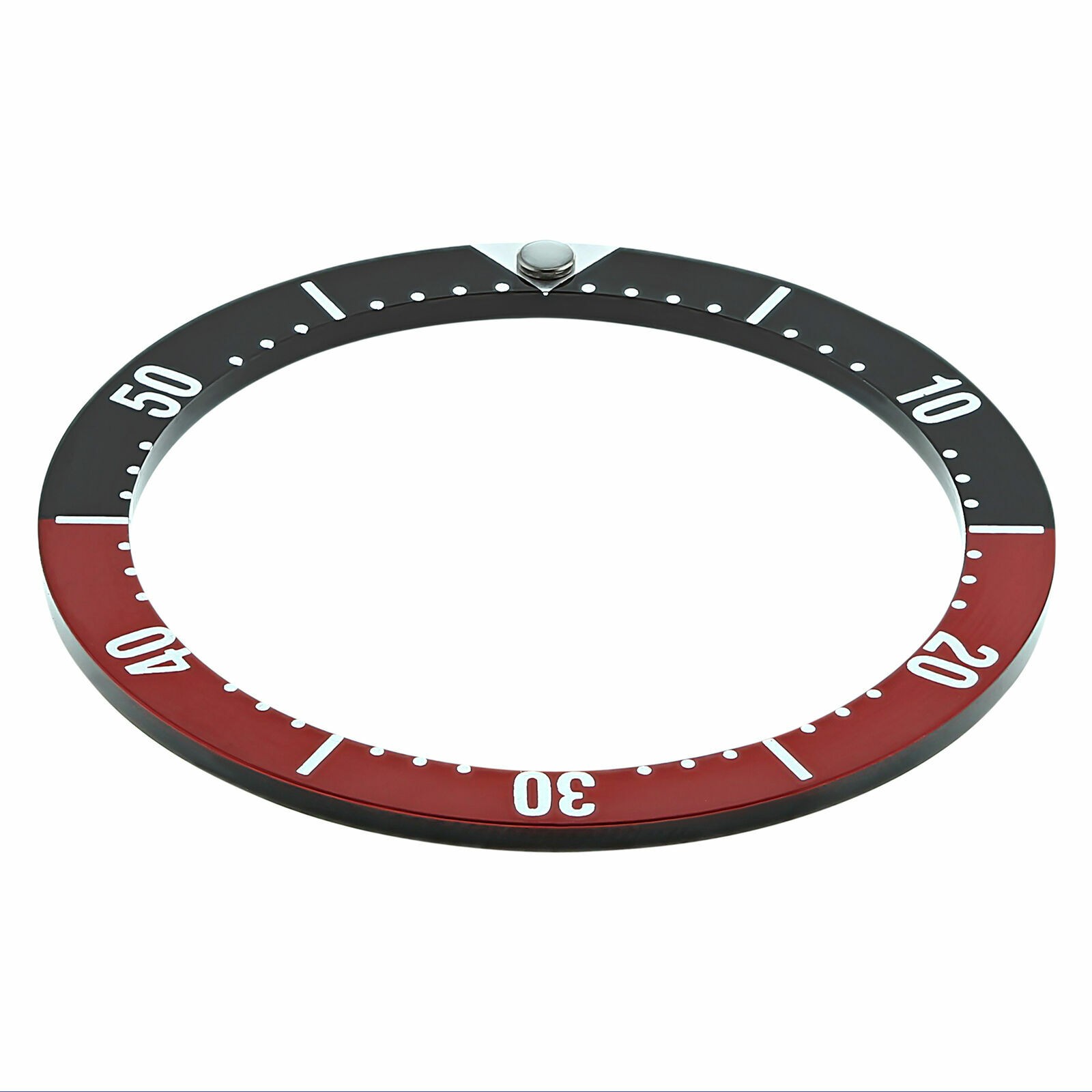Black Red Flat Replacement Bezel Insert 33.50mm x 27.40mm Diver Watch