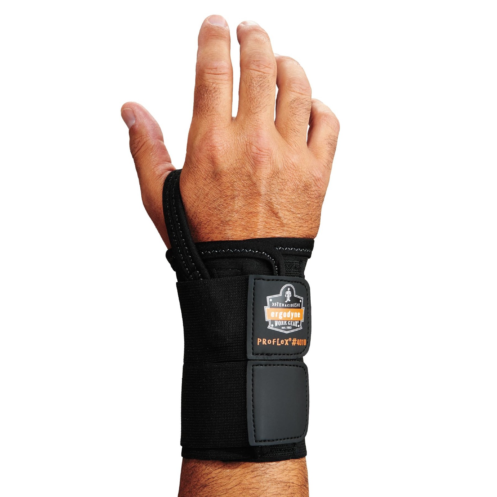 Ergodyne ProFlex 4010 Double-Strap Right Wrist Support, Black, Small