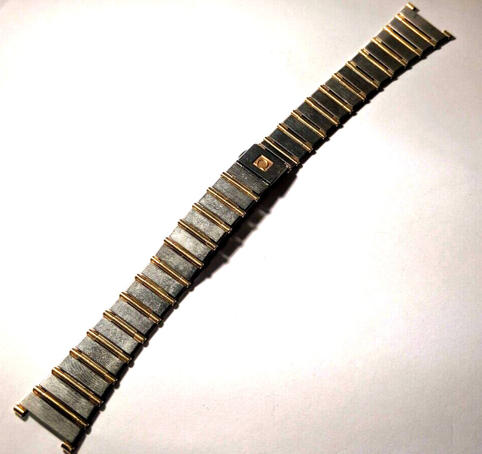 Genuine Omega bracelet stainless steel and yellow (2-tone) watch band 13.8mm cur