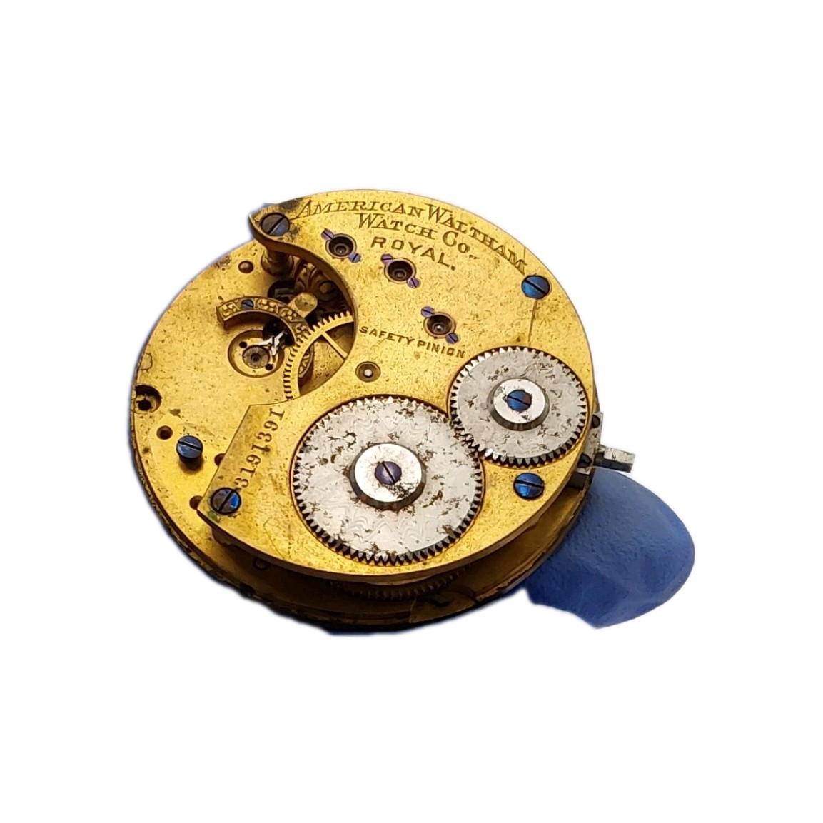 Waltham Royal 16s Movement Sunk Enamel Dial Pocket Watch Parts 362