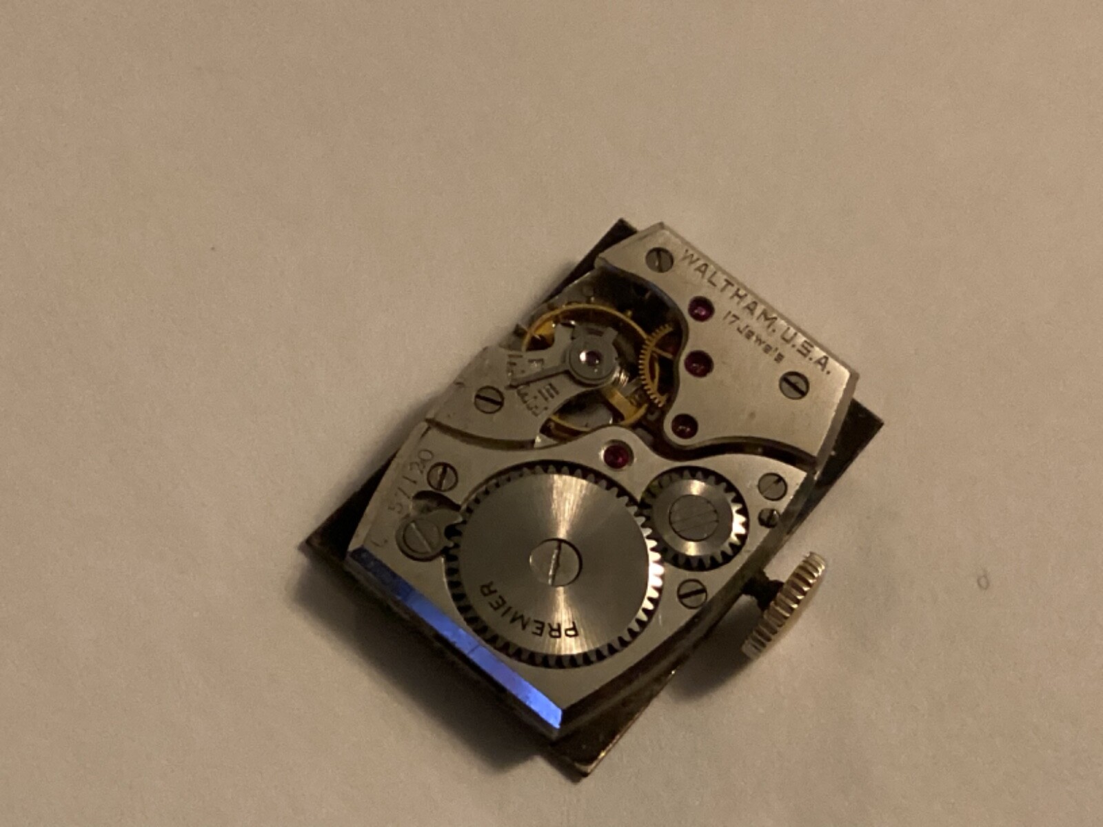 Waltham Premier 750 watch movement for parts balance good