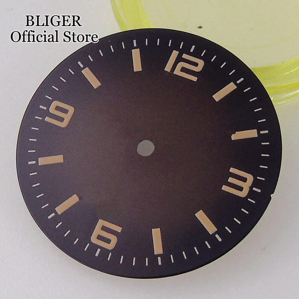 31mm Vintage Black Brown Watch Dial Face Lume Set Fit NH35 NH38 ETA 2824 PT5000