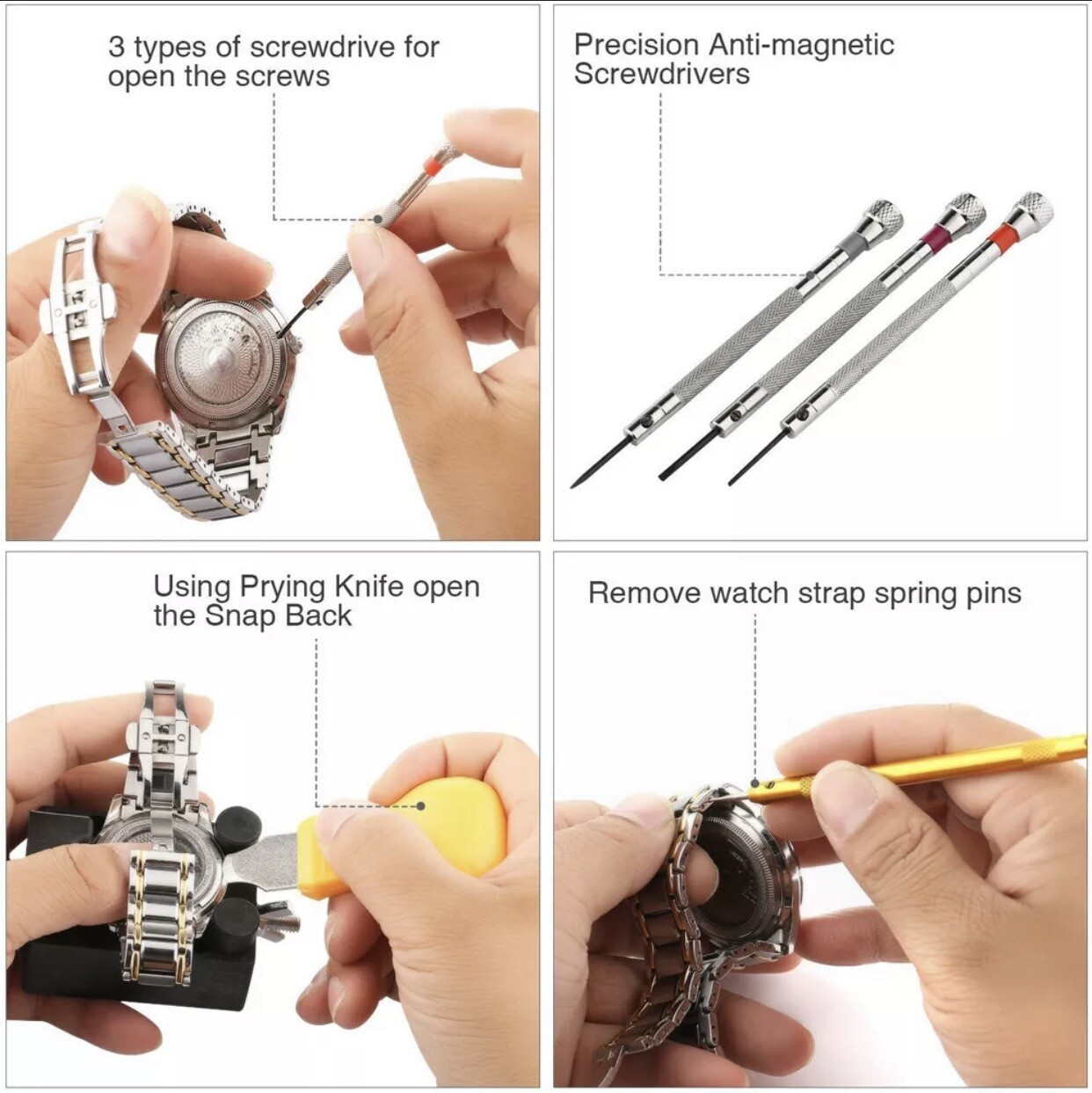 WATCH STRAP CASE SCREW BACK BAND CHANGING TOOL KIT FOR OMEGA SEAMASTER UPTO 55mm