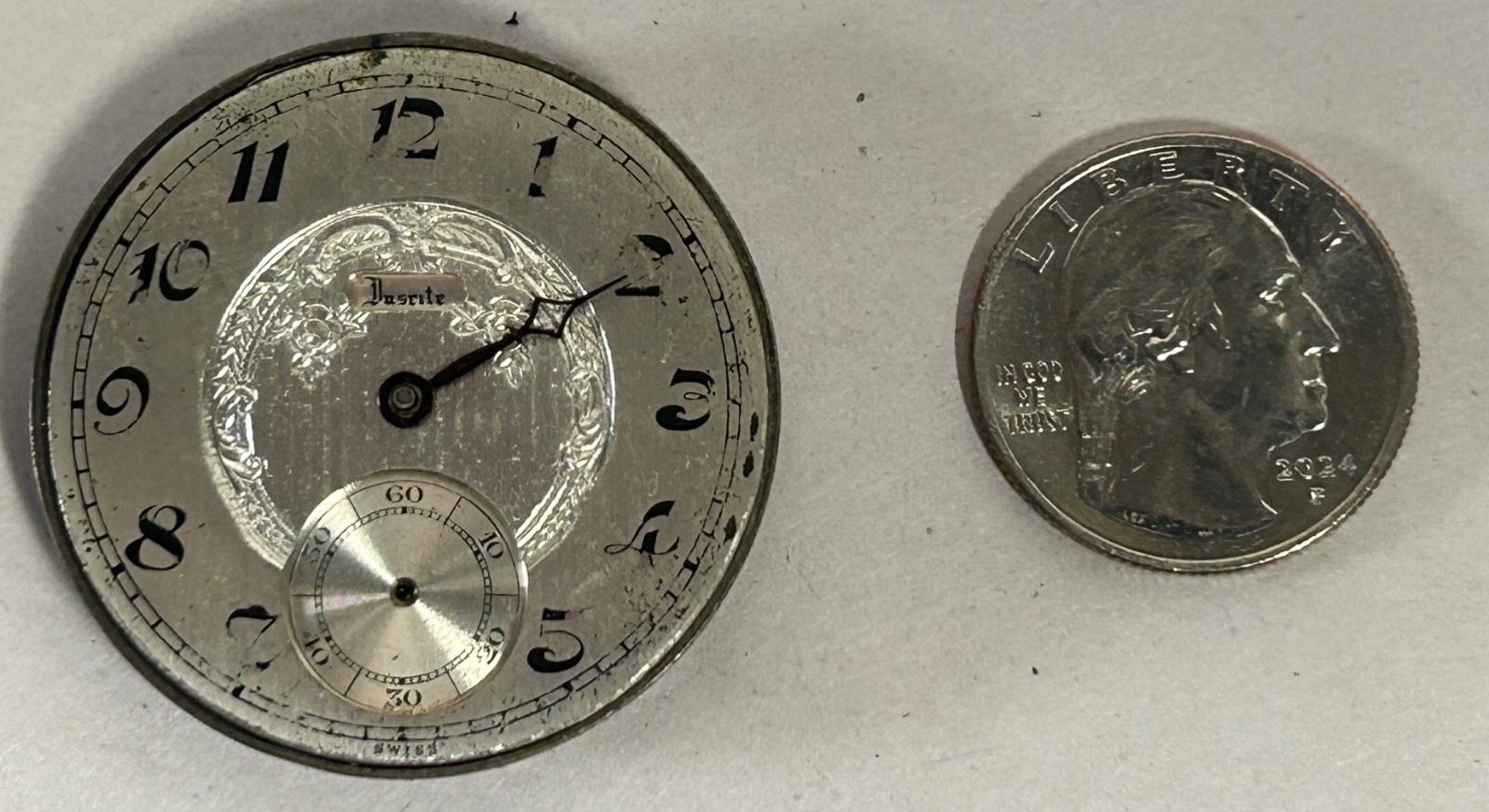 Vintage Tacy Watch Co. Admiral Pocket Watch Movement for Parts Only (M4)