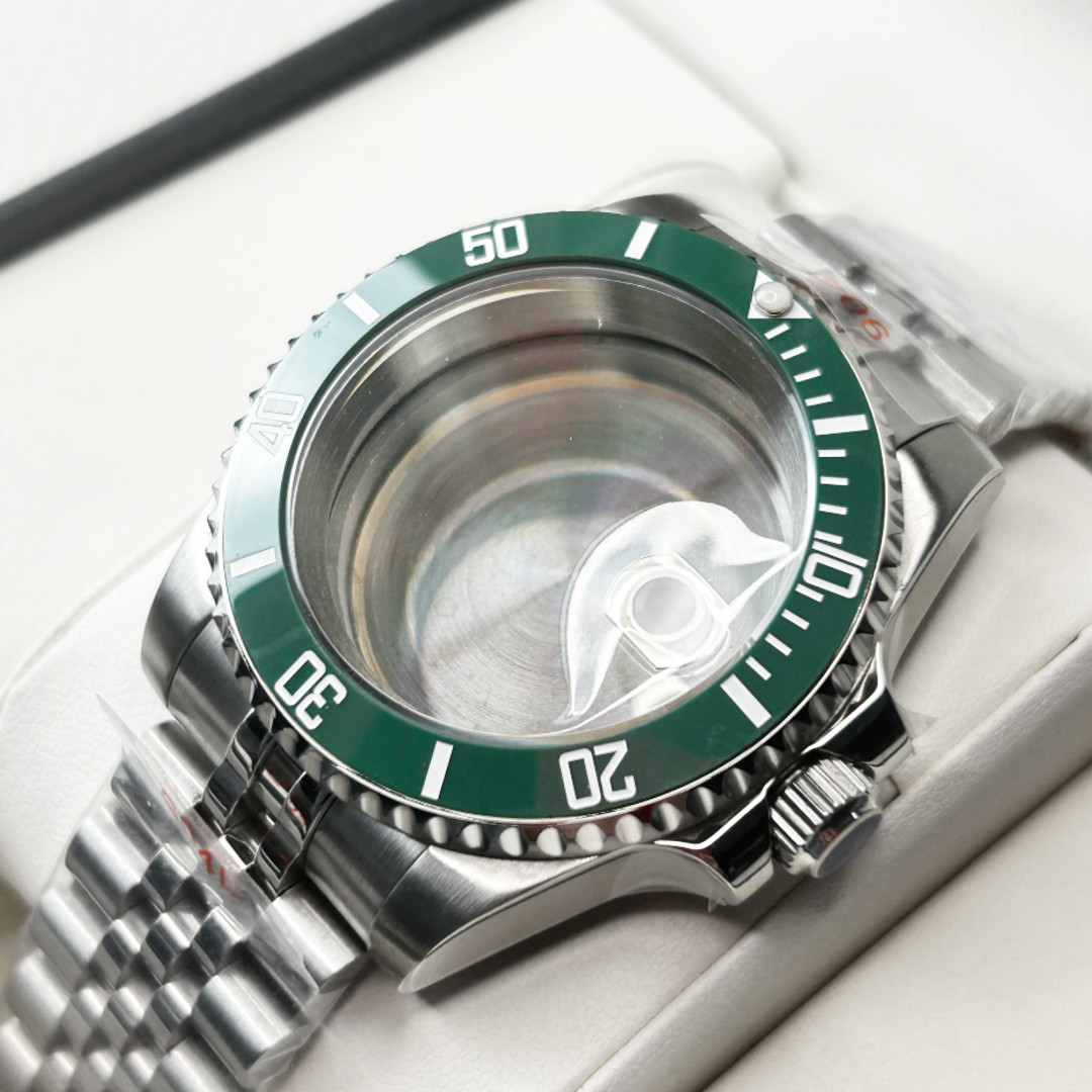 40MM SUB Watch Case Hulk Ceramic Bezel GMT Sapphire Glass Fit NH34A NH35 NH36