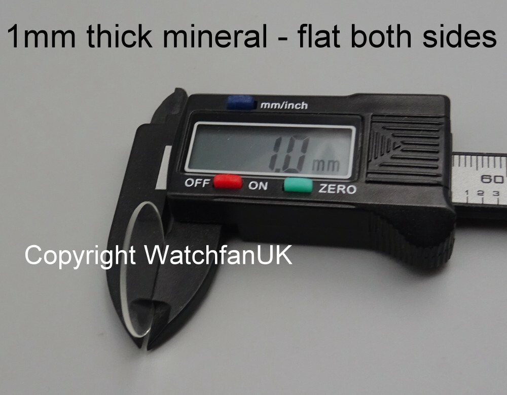 1mm Thick Flat Mineral Watch Crystal Lens Glass 17mm-40mm Fits Seiko Citizen etc