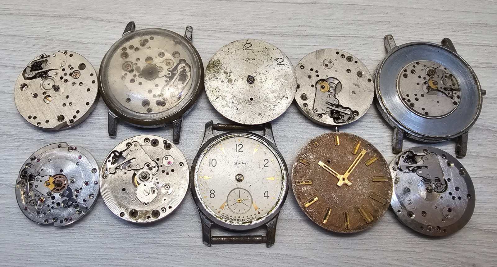 Soviet Vintage Movement Zim Raketa Pobeda USSR Watch Mechanisms for parts