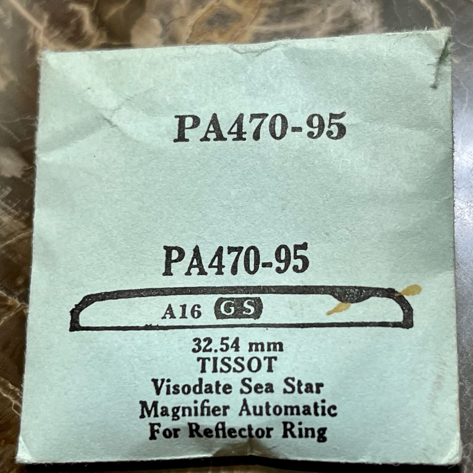 Vintage Tissot Visodate Sea Star watch watch crystal 32.54mm round date window