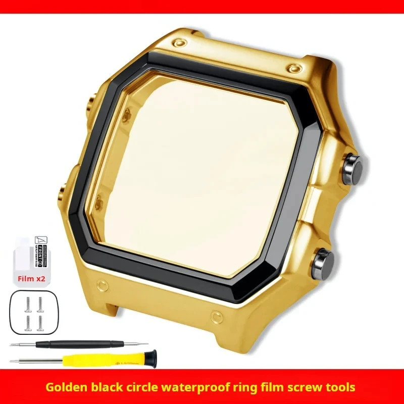 Men Steel Watch Case Mod Kit Bezel Strap Mirror For Casio AE-1200WH AE-1300