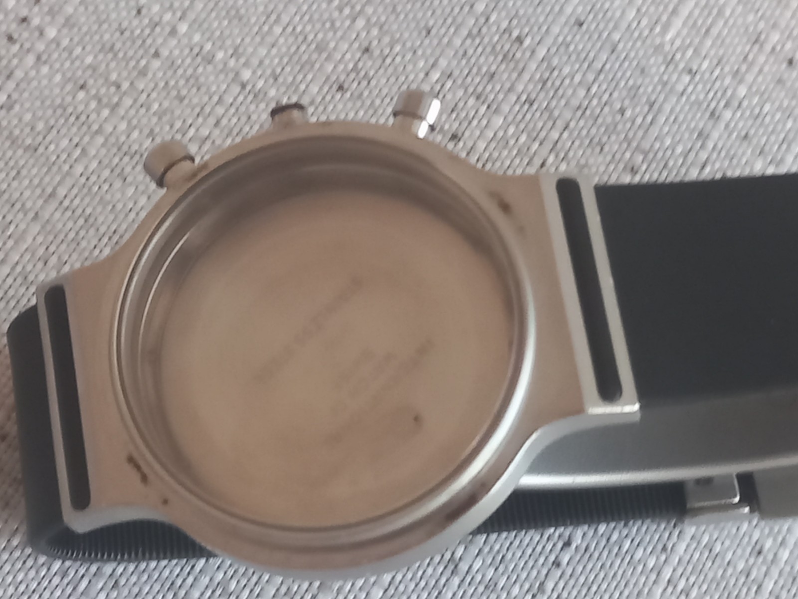 IWC PORCHE DESIGN CHRONOGRAPH WATCH CASE WITH RUBBER BAND BUCKLE AND PUSHERS