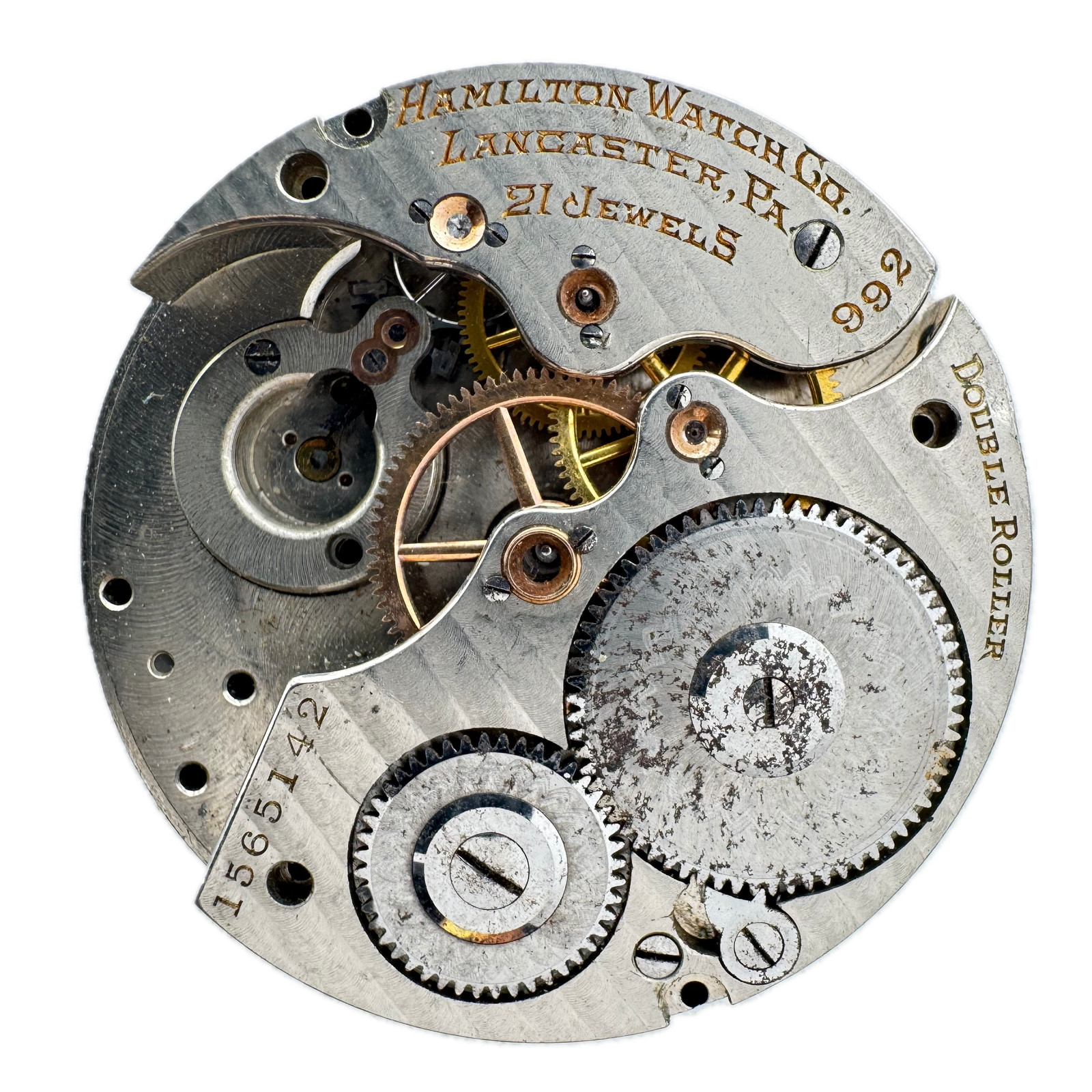 Antique 16s 1921 Hamilton No Dial Pinstripe Railroad Pocket Watch Movement 992