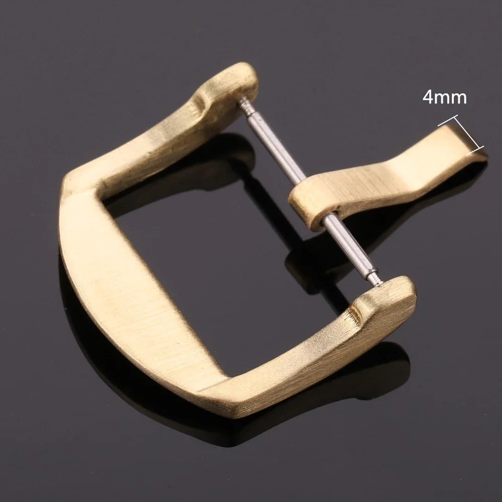 Durable Bronze Metal Watch Band Pin Buckle Solid Copper Strap Clasp 18-24mm
