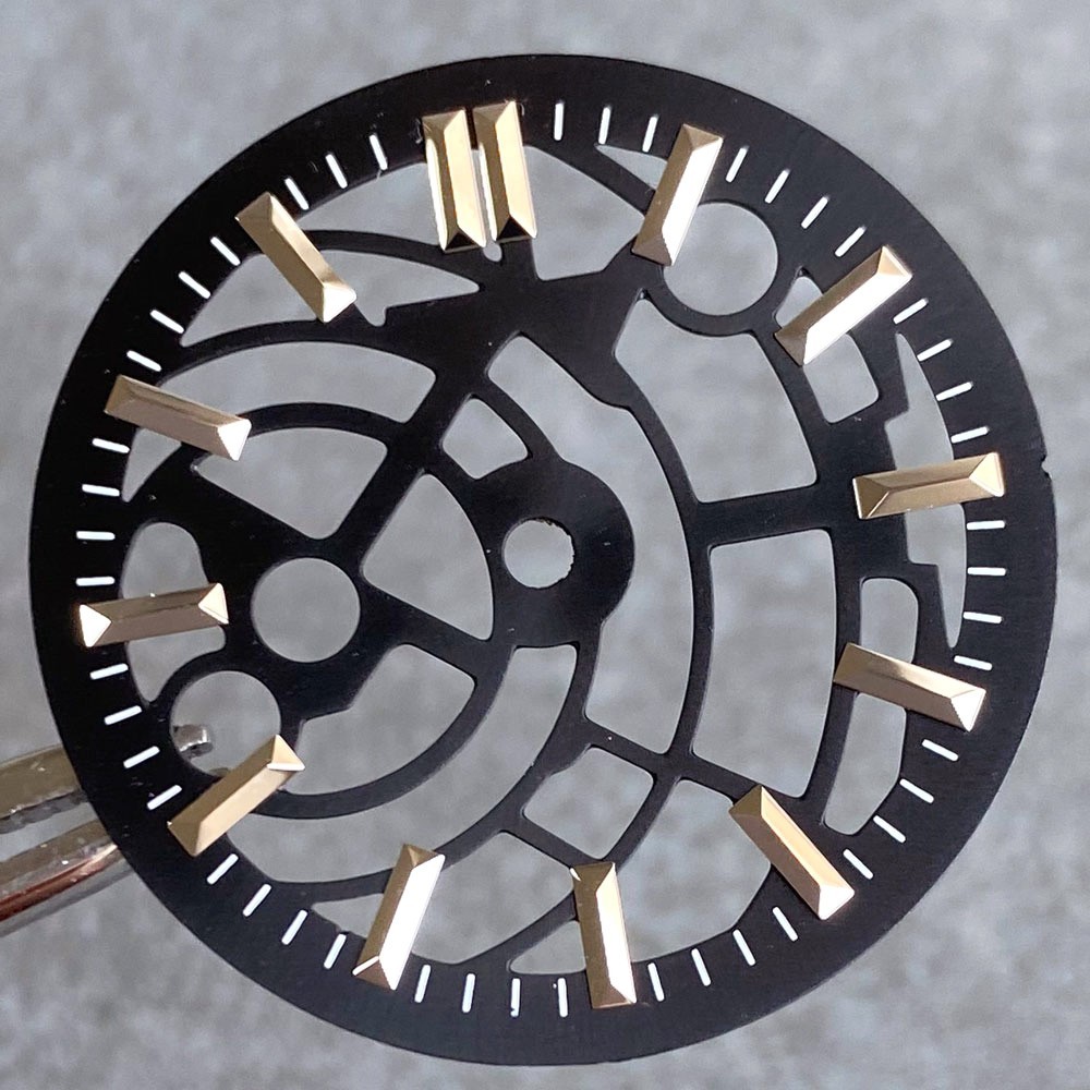 Black Gray 29mm Watch Dial for NH70 NH72 NH71 NH35 NH38 Skeleton Hollow Dial