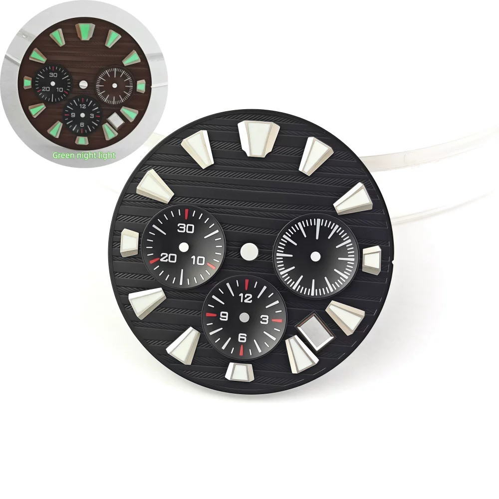 44.5mm Stainless Watch Case+Strap Sapphire for VK63 VK64 Movement 32.5mm Dial