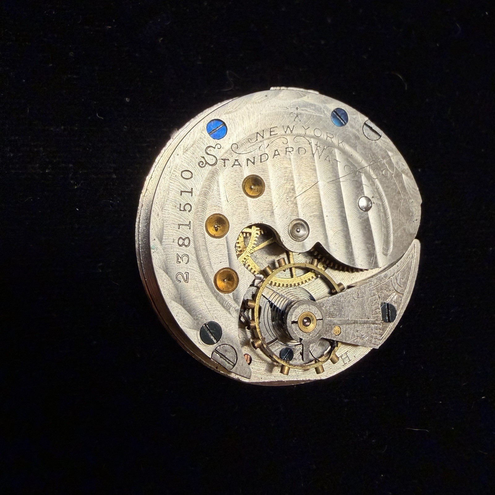 1902 New York Standard Watch Co. Grade: 44 6s 7j Movement & Dial Parts Or Repair