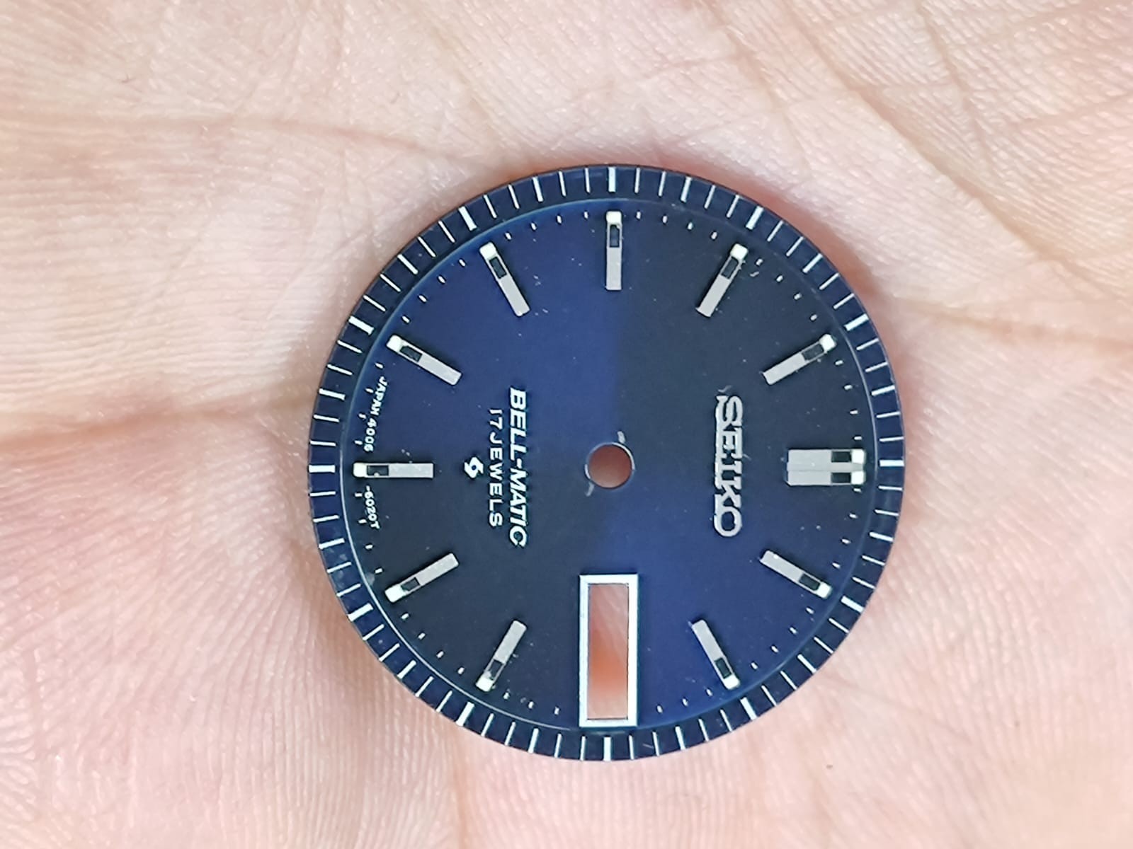 Original SEIKO Bell-Matic 4006-6030/6031 Part BLUE DIAL & INNER dial Ring NOS