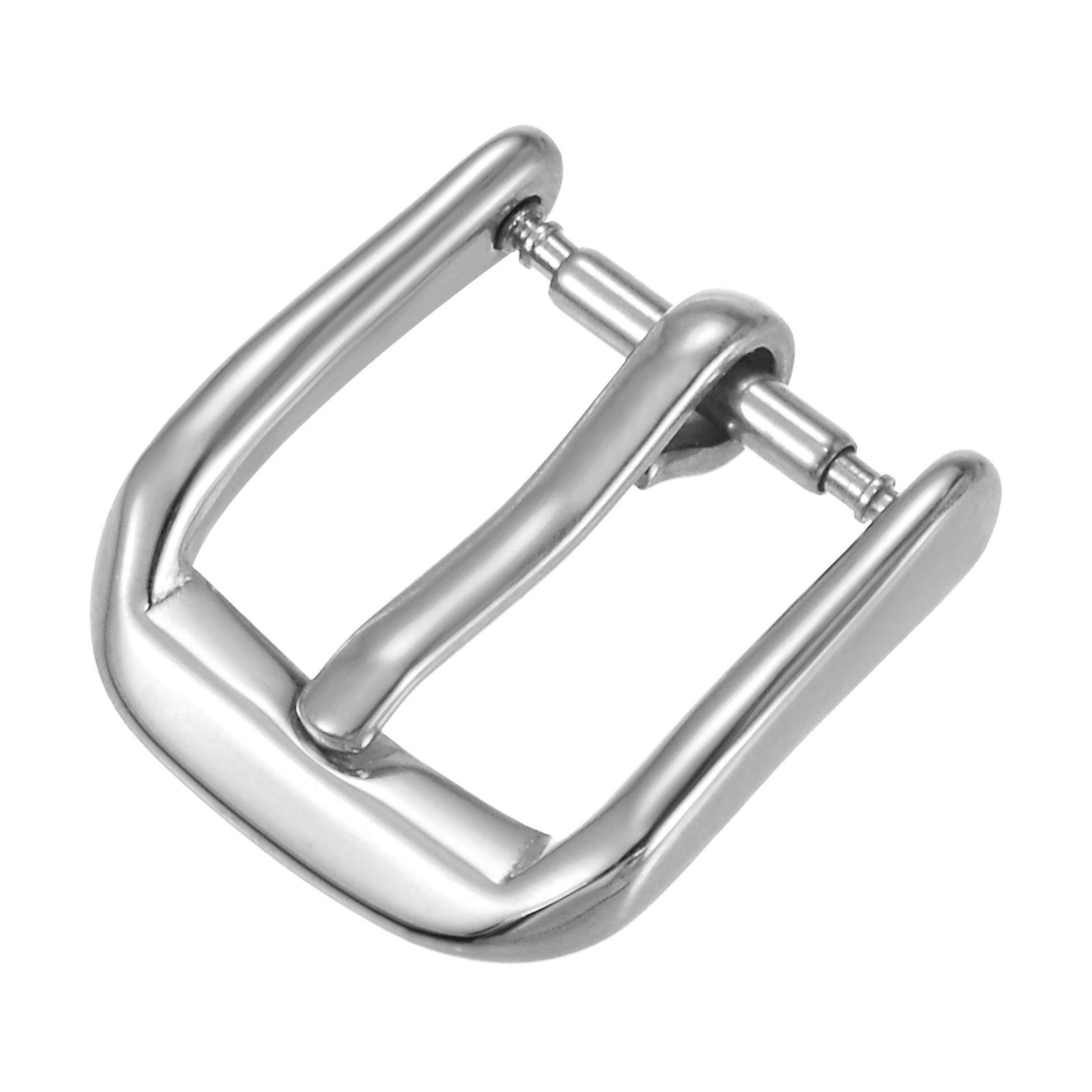 SUS304 Polished PVD Watch Buckle for 10mm Width Watch Bands Silver Tone