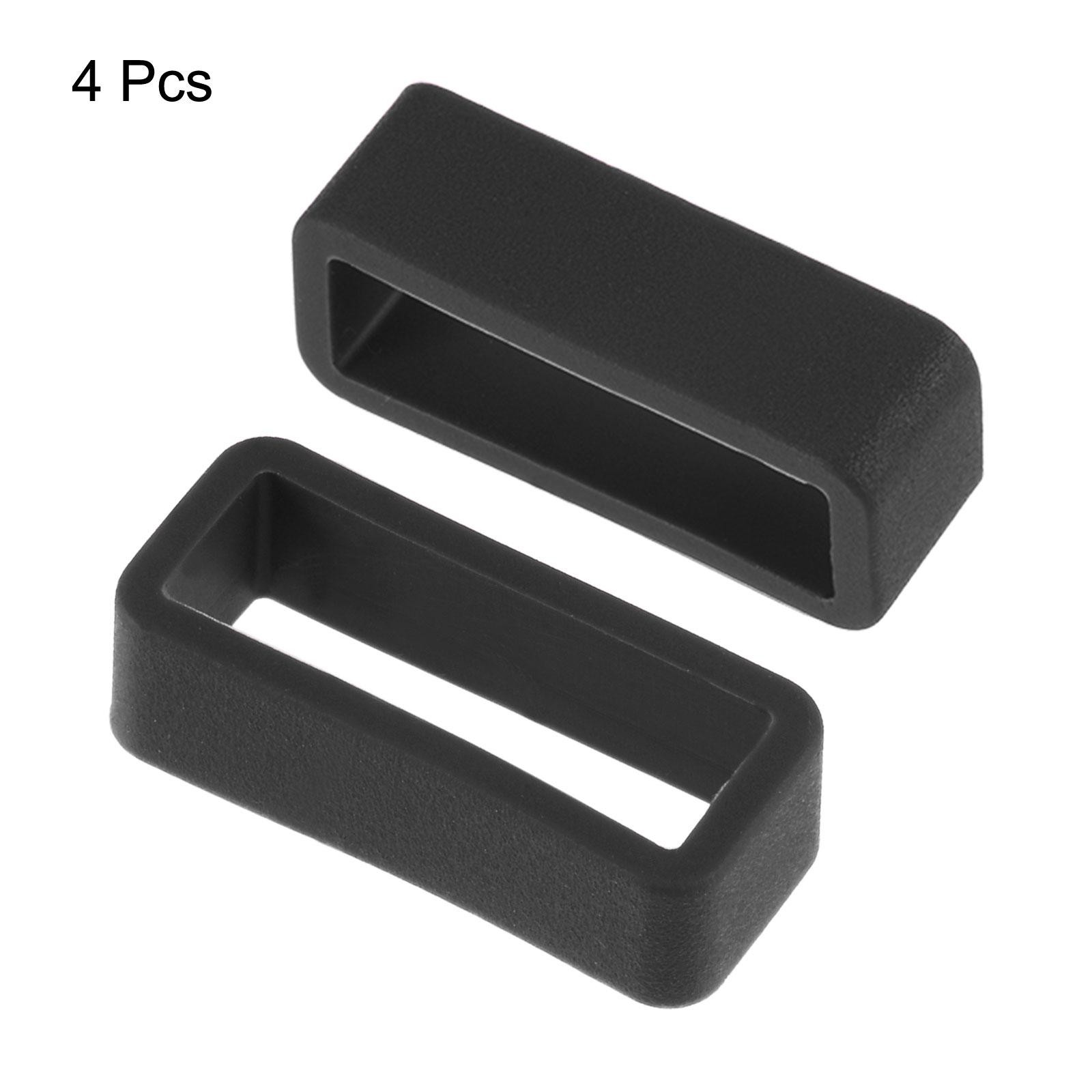Watch Band Strap Loops Silicone for 19mm Width Watch Band Black 4Set]