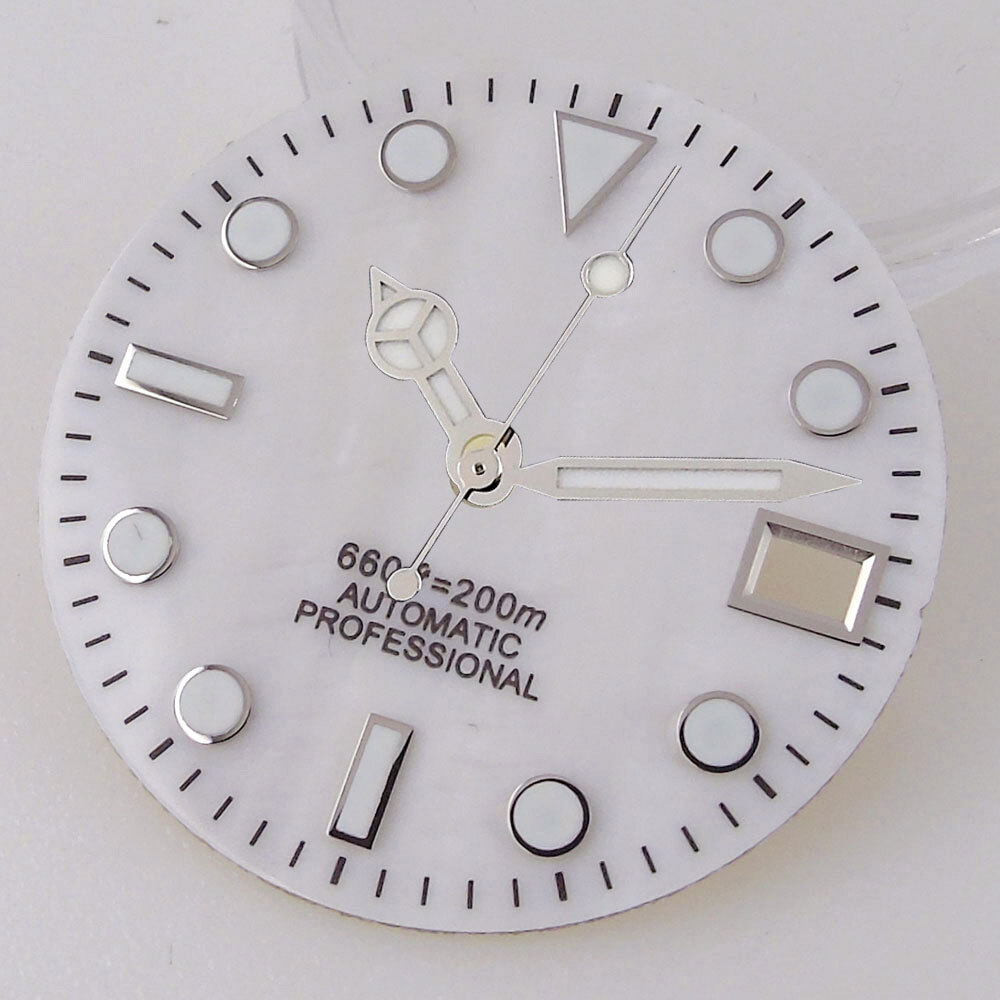 28.5mm Mother of Pearl Dial Hands Set Fit NH35A NH36A 7s26 Automatic Movement