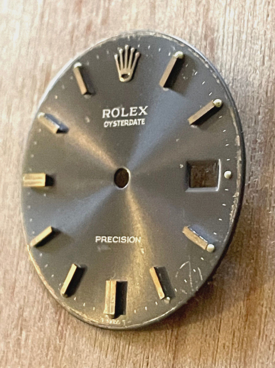 Vintage Rolex Oysterdate Precision Watch Dial for 6694 Gray Blue