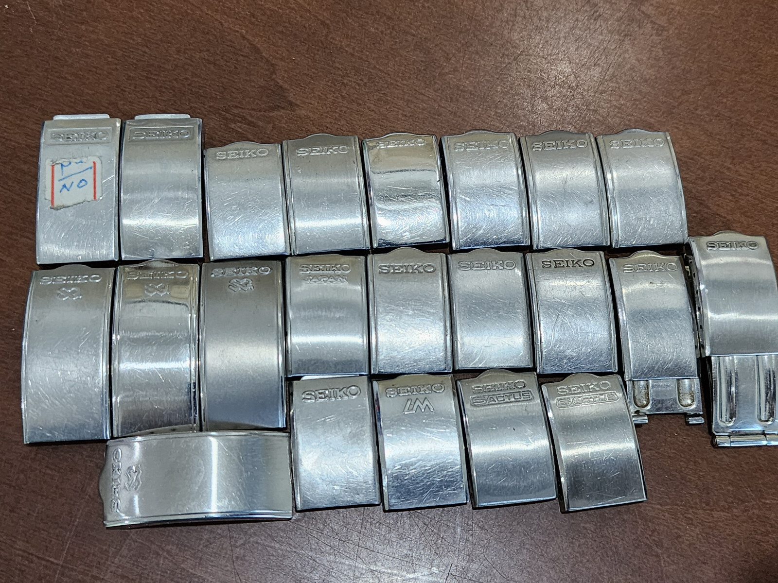 Lot Clap Buckle Seiko LM Lord matic Actus SQ Stainlesss Steel for parts.
