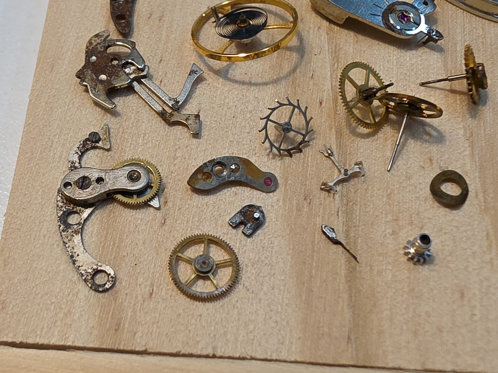 Lot Of Zodiac Cal 50/Landeron 248 Chrono Movement Parts-Balance Wheel, Bridges..