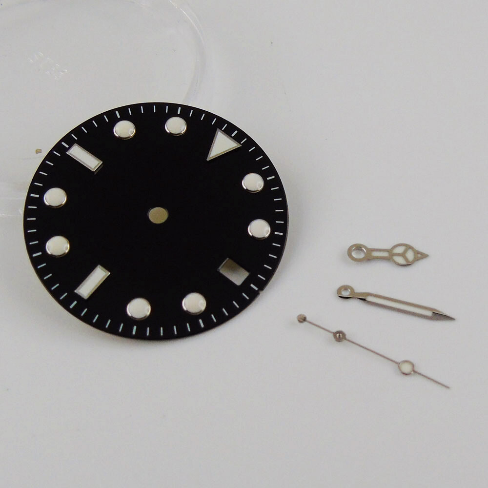 31.3mm Black luminous Watch Dial + Hands Fit ETA 2824 2836 Miyota 8215 821A