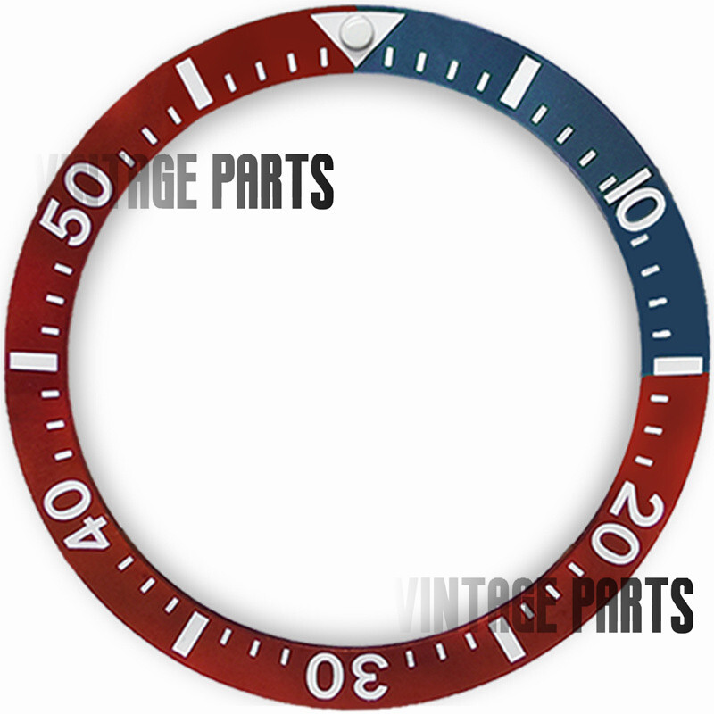38mm red and blue ceramic sloped watch bezel insert fit for skx 007 Watch