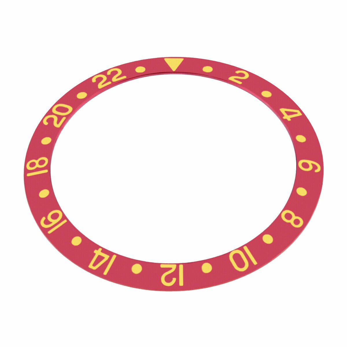 Red Replacement Bezel Insert Gold Font 37.70mm x 30.70mm Diver Watch