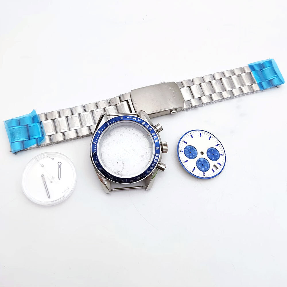 Sport 40mm Chronograph Multifunction Quartz Watch Case Dial Fit VK63 VK64 Movt