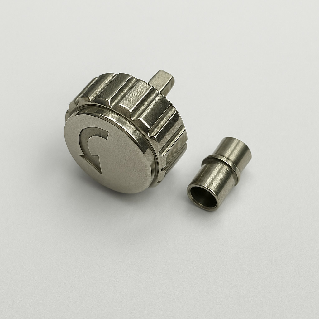 6.4mm Stainless Steel Replacement Crown with Tube for MOVADO 14.1.14.1194-1195