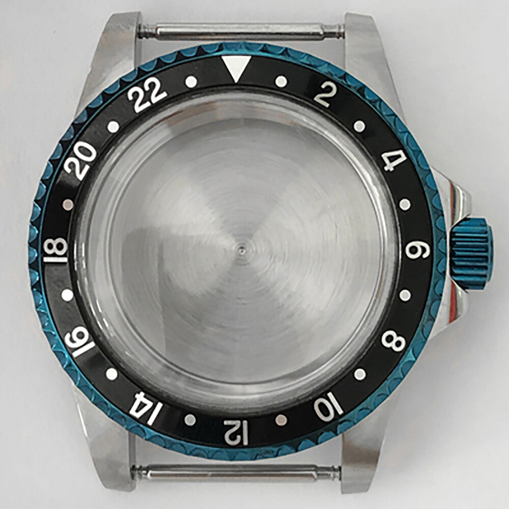 39.5mm Blue Retro Stainless Steel Watch Case+Acrylic Mirror for NH35/NH36