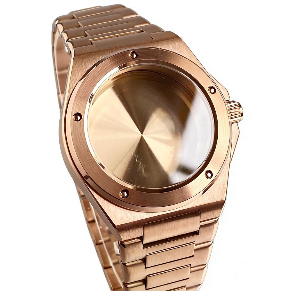 Rose gold/Black Tandorio 20ATM Sapphire Watch Case For Engineer NH35 ETA2824