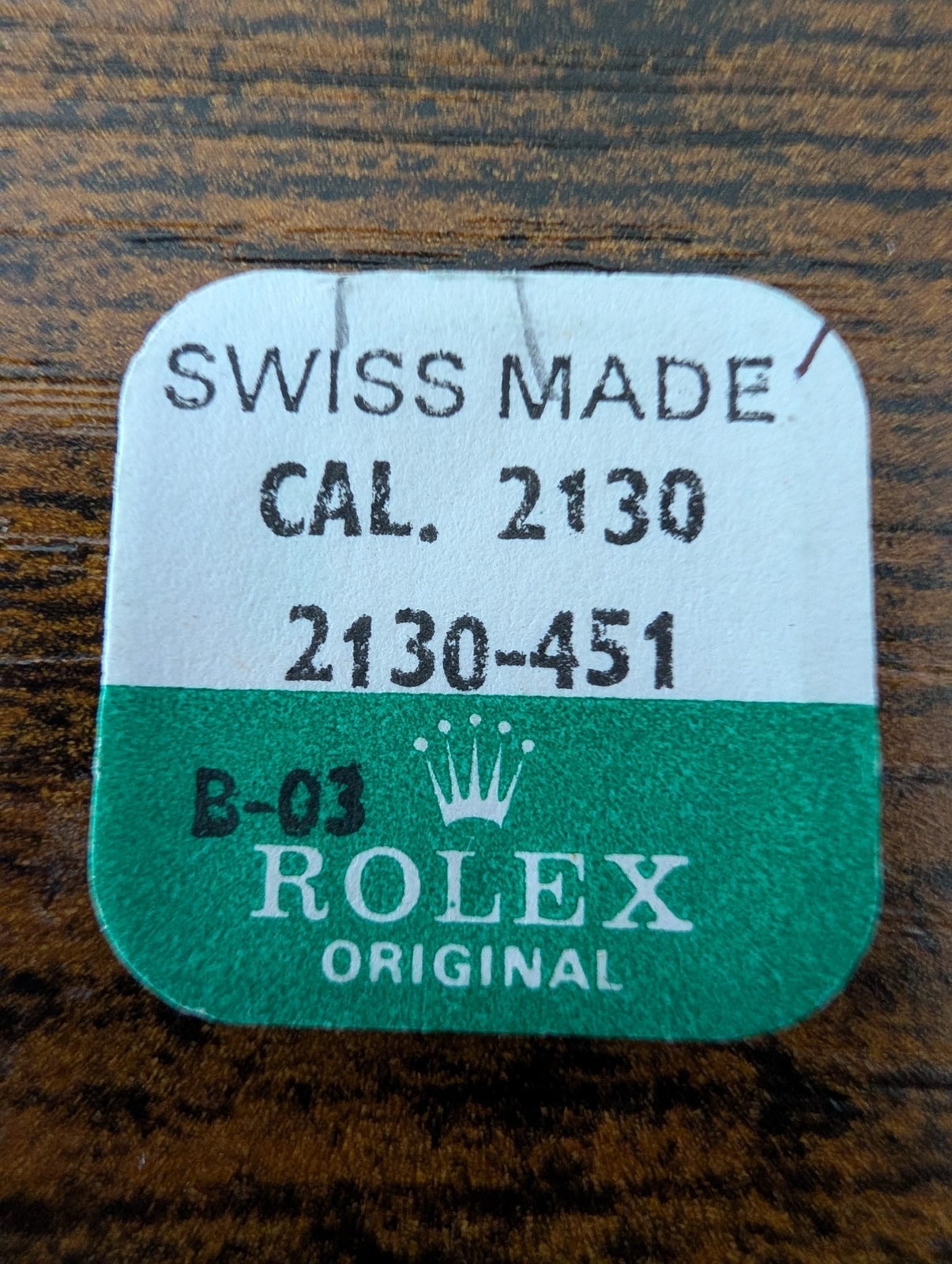 ROLEX- BRIDLE FOR HAIRSPRING SUPPORT – FACTORY SEALED-CAL 2130 PART 2130-451