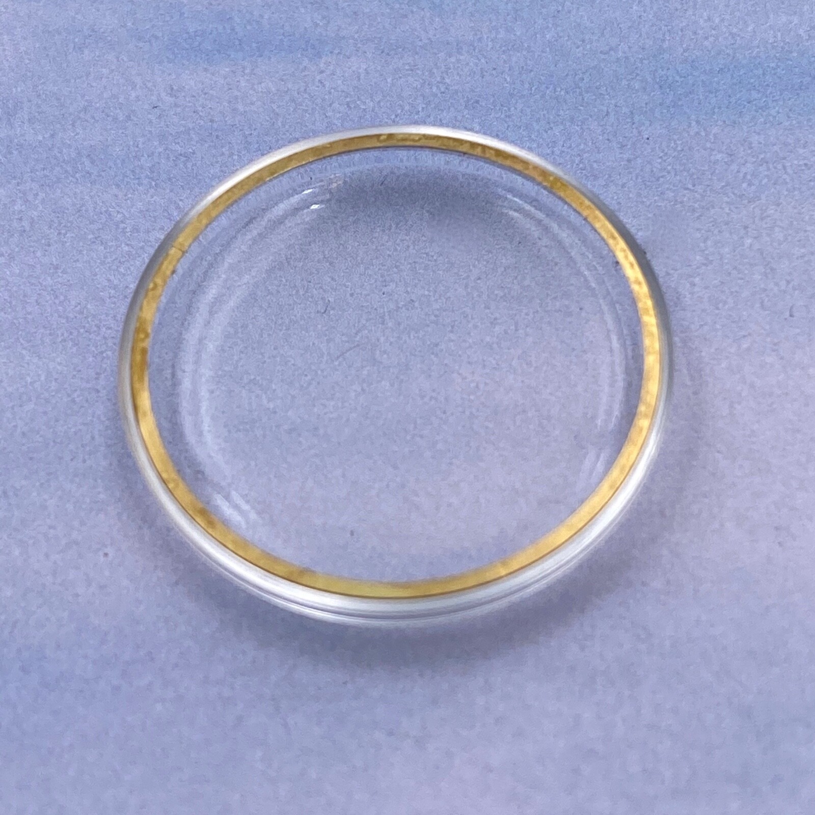 Genuine Vintage Omega Crystal W/ Yellow Retainer Rim 18.5 mm. Open Package.